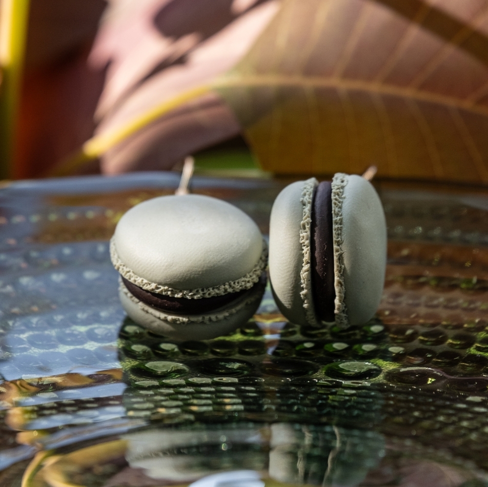 Elegant Green Macaron Earrings